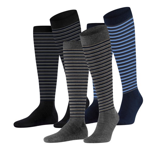 Pack Calzettoni Da Uomo Lunghi In Caldo Cotone Fantasia Righe Colorate Mod.ak103